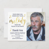 ミュージシャンサンキューユ葬式悔やみや弔慰 サンキューカード (正面)