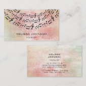 ミュージシャンシンガーコンポニストピアニストピーチパステル 名刺 (正面/裏面)