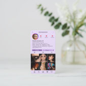 ミュージシャンシンガーコンポーザーIGライトパープルモダン 名刺 (スタンド正面)