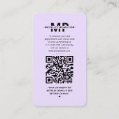 ミュージシャンシンガーコンポーザーIGライトパープルモダン 名刺 (裏面)