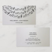 ミュージシャンシンガーコンポーネントピアニストグラデーションアイボリーグレイ 名刺 (正面/裏面)