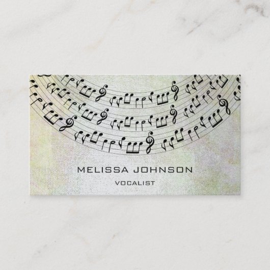 ミュージシャンシンガーコンポーネントピアニストメタリックパステル 名刺 (正面)