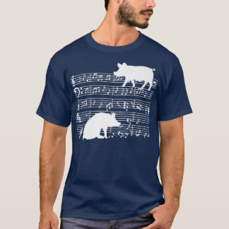 ミュージシャンシート音楽デザインとPig on Music Note Tシャツ