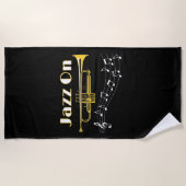 ミュージシャンジャズオントランペットプレーヤー ビーチタオル