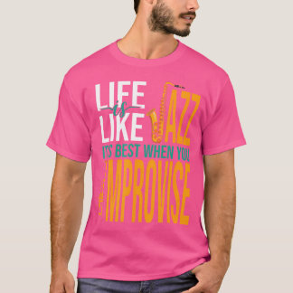 ミュージシャンジャズサックス服 Tシャツ