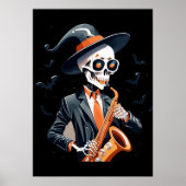 ミュージシャンスケルトンSAXAPHONEポスターウォールデコール ポスター (正面)