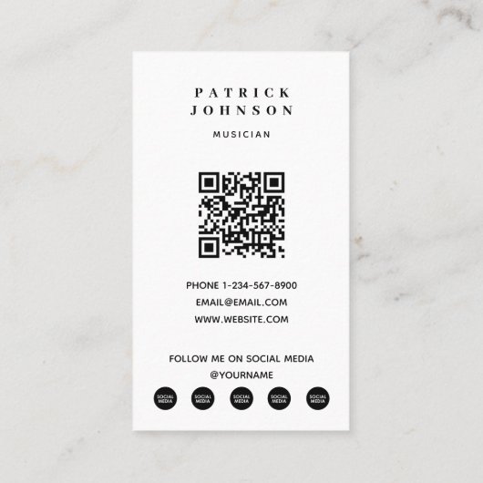 ミュージシャントゥバオーケストラ写真ソーシャルメディア 名刺 (裏面)