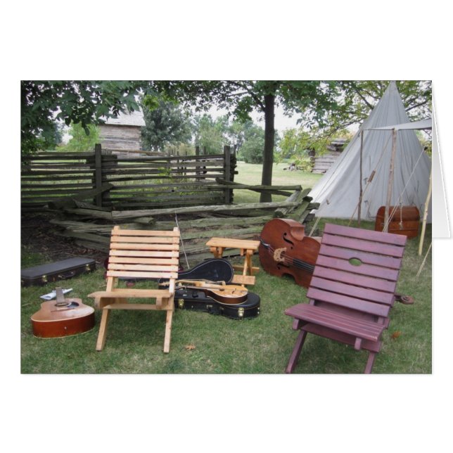 ミュージシャンバンドキャンプグリーティングカード (正面横)