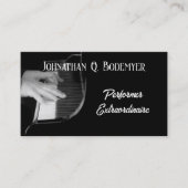 ミュージシャンパフォーマーエレガント白黒 名刺 (正面)