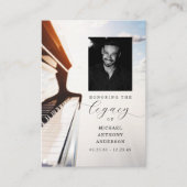 ミュージシャンピアノの名残の葬式カード 名刺 (正面)