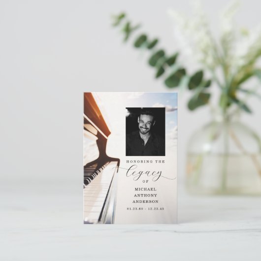 ミュージシャンピアノの名残の葬式カード 名刺 (スタンド正面)