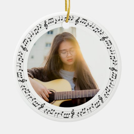 ミュージシャンフォトミュージックノート セラミックオーナメント (正面)