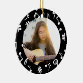 ミュージシャンフォト白黒ミュージックノート セラミックオーナメント (右)