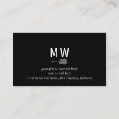 ミュージシャンブラックビジネスカードとギター 名刺 (裏面)