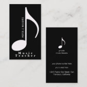 ミュージシャンブラックビジネスカードとミュージカルノート 名刺 (正面/裏面)