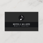 ミュージシャンブラックビジネスカードとミュージックノート 名刺 (正面)