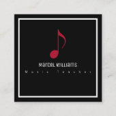 ミュージシャンブラックビジネスカード(ミュージカルノート) スクエア名刺 (正面)