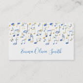 ミュージシャンブルーとフェイク金ゴールドフォイルのノート 名刺 (正面)