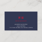 ミュージシャンブルーの名刺(赤いミュージカル) 名刺 (裏面)