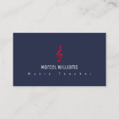 ミュージシャンブルーの名刺(赤いミュージカル) 名刺 (正面)