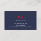 ミュージシャンブルービジネスカード（レッドギター付） 名刺 (裏面)