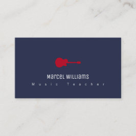 ミュージシャンブルービジネスカード（レッドギター付） 名刺