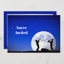 ミュージシャンブルーフルムーン誕生日 招待状