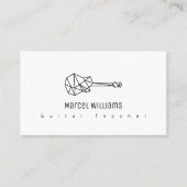 ミュージシャンホワイトビジネスカード（ギター付） 名刺 (正面)