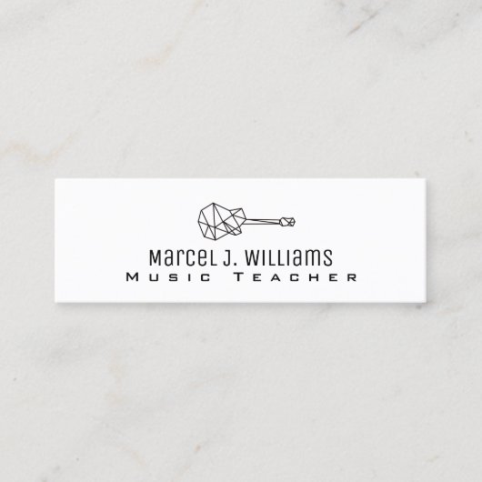ミュージシャンホワイト名刺(ギター付) スキニー名刺 (正面)