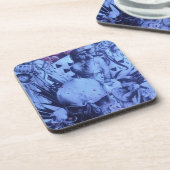 ミュージシャンポップ・アートのズブルーパープルアートプリント コースター (左側)