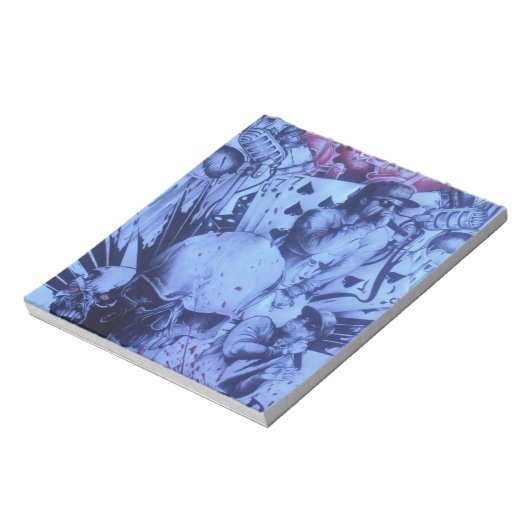 ミュージシャンポップ・アートのズブルーパープルアートプリント ノートパッド (回転)