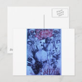 ミュージシャンポップ・アートのズブルーパープルアートプリント ポストカード (正面/裏面)