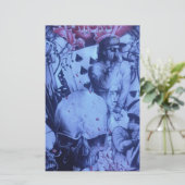 ミュージシャンポップ・アートのズブルーパープルアートプリント 便箋 (スタンド正面)