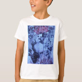 ミュージシャンポップ・アートのズブルーパープルアートプリント Tシャツ (正面)