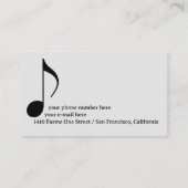 ミュージシャンミニマルプロフェッショナルカード 名刺 (裏面)