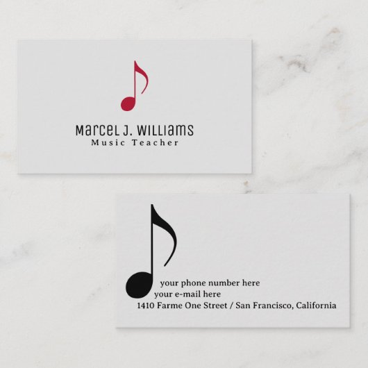 ミュージシャンミニマルプロフェッショナルカード 名刺 (正面/裏面)