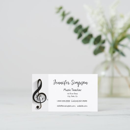 ミュージシャンミュージカルミュージックノート先生バンドシンガー 名刺 (スタンド正面)