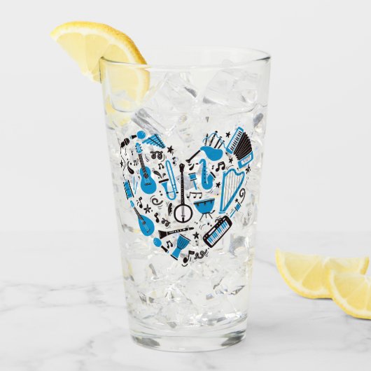 ミュージシャンミュージカル楽器ハートツール タンブラーグラス (アイス正面)