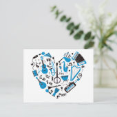 ミュージシャンミュージカル楽器ハートツール ポストカード (スタンド正面)