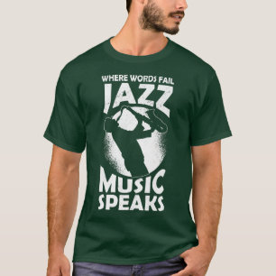 ミュージシャンミュージカル楽器ミュージックノートジャズ引用文 Tシャツ