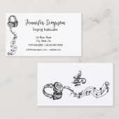 ミュージシャンミュージカル音符の歌唱インストラクター 名刺 (正面/裏面)