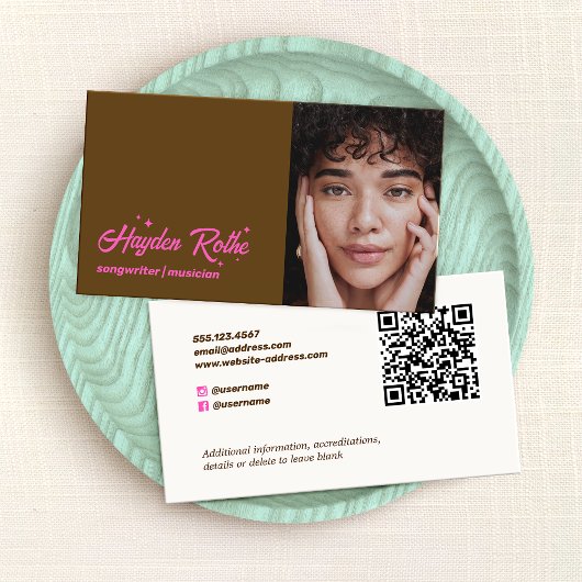 ミュージシャンミュージックソングライター写真QRコード 名刺