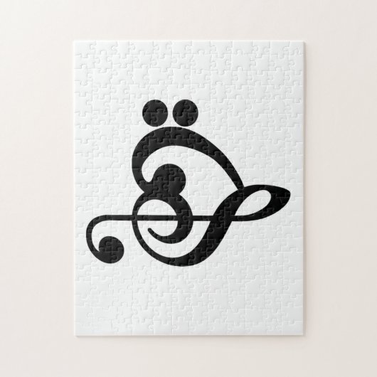 ミュージシャンミュージックハート- Treble Bassクレフ、 音符記号 ジグソーパズル (縦)