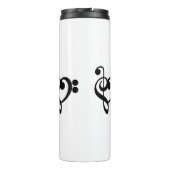 ミュージシャンミュージックハート- Treble Bassクレフ、 音符記号 タンブラー (裏面)