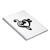 ミュージシャンミュージックハート- Treble Bassクレフ、 音符記号 ノートブック (右側)