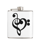 ミュージシャンミュージックハート- Treble Bassクレフ、 音符記号 フラスク (正面)