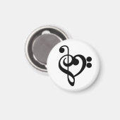 ミュージシャンミュージックハート- Treble Bassクレフ、 音符記号 マグネット (正面/裏面)