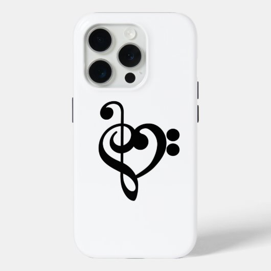 ミュージシャンミュージックハート- Treble Bassクレフ、 音符記号 Case-Mate iPhoneケース (裏面)