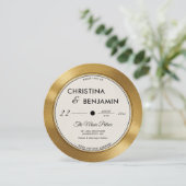 ミュージシャンモダンヴィンテージレコード金ゴールドビニ結婚ウム 招待状 (スタンド正面)