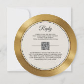 ミュージシャンモダンヴィンテージレコード金ゴールドビニ結婚ウム 招待状 (裏面)